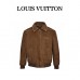 1V Embroidered Suede Calfskin Bomber