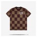 1V Short Sleeved Cotton Damier Crewneck With Crystal 1V Patch