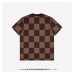 1V Short Sleeved Cotton Damier Crewneck With Crystal 1V Patch