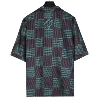 1V Short-sleeved Damier Silk Pyjama Shirt