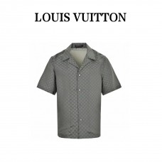 1V Short-sleeved Jacquard Silk Blend Shirt