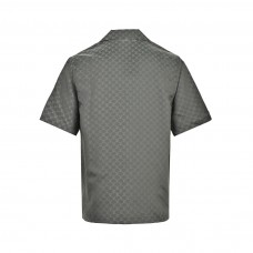 1V Short-sleeved Jacquard Silk Blend Shirt