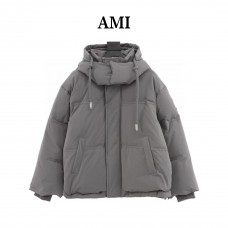 Ami Patch Down Jacket Grey