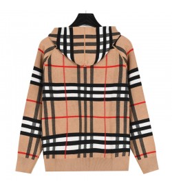 BR Reversible Check Wool Zip Hoodie - Women