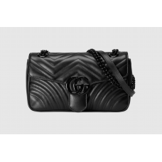 GC GG Marmont Small Shoulder Bag in Black leather(High Quality)