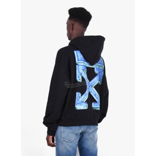 off white hoodie black and blue