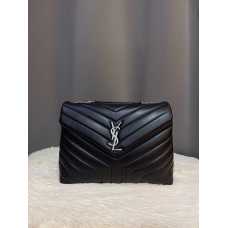 YSL Medium Black/Silver Leather Shoulder Bag